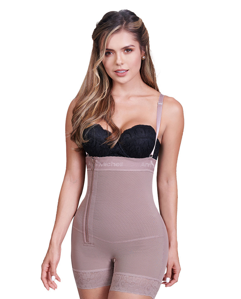 Ann Michell Shapewear, Butt Lifter Enhancer, Post-Surgery Girdle, Removable Straps, Side Zipper Compression Wear Giovanna- 6168